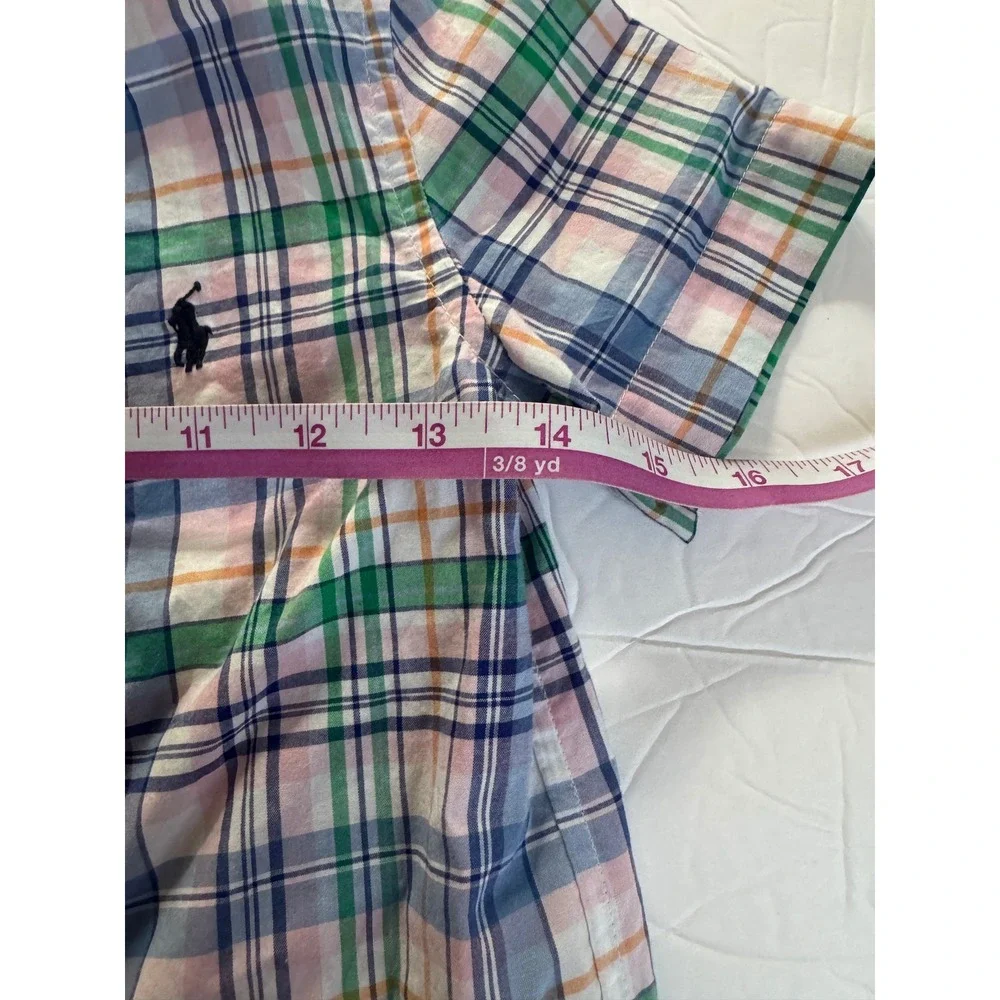 Ralph Lauren Shirt Kids 5 Plaid Short Sleeve Button Down Collared‎